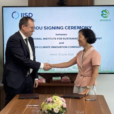 Lễ ký kết Biên bản Ghi nhớ hợp tác giữa GreenCIC và Viện Phát triển Bền vững Quốc tế